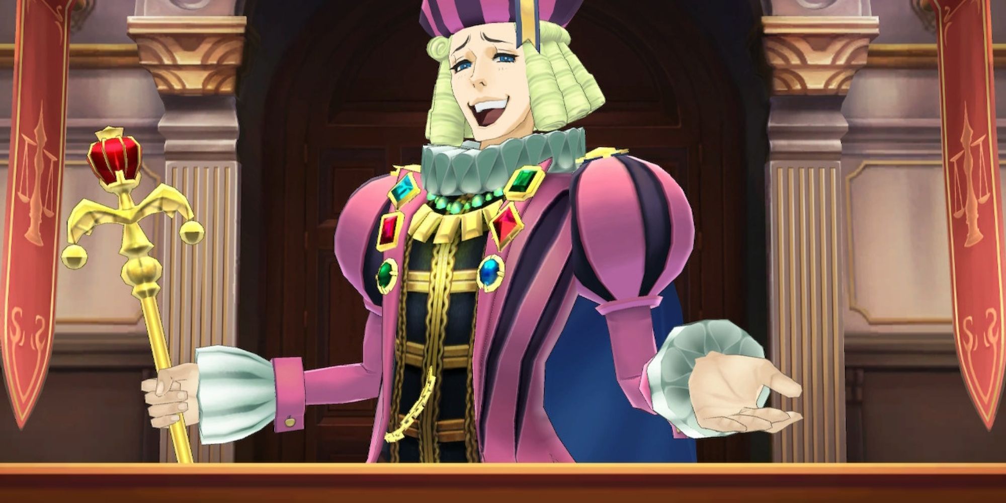 The Great Ace Attorney Chronicles William Shamspeare Gloats Behind The Witness Stand In Court