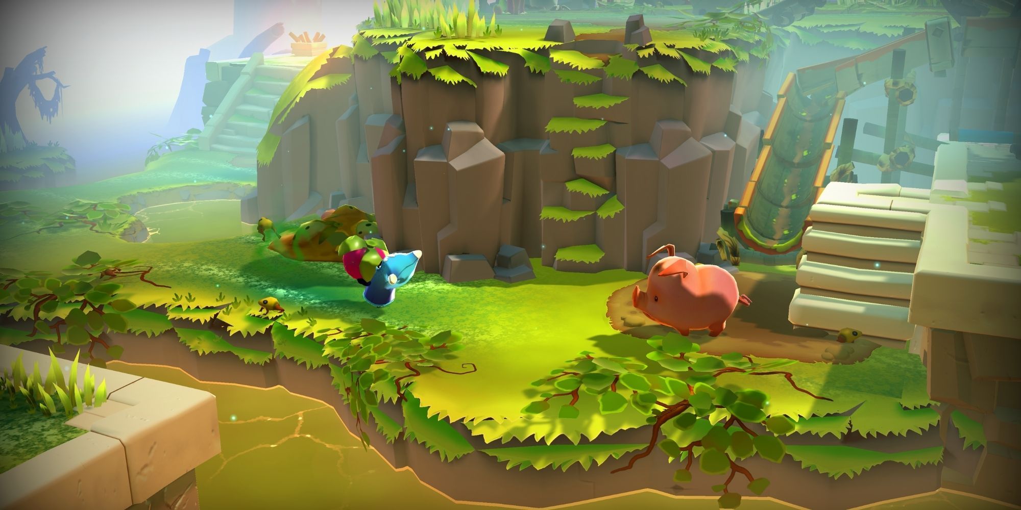 The Last Campfire Embr Runs From A Pig In A Grassy Environment
