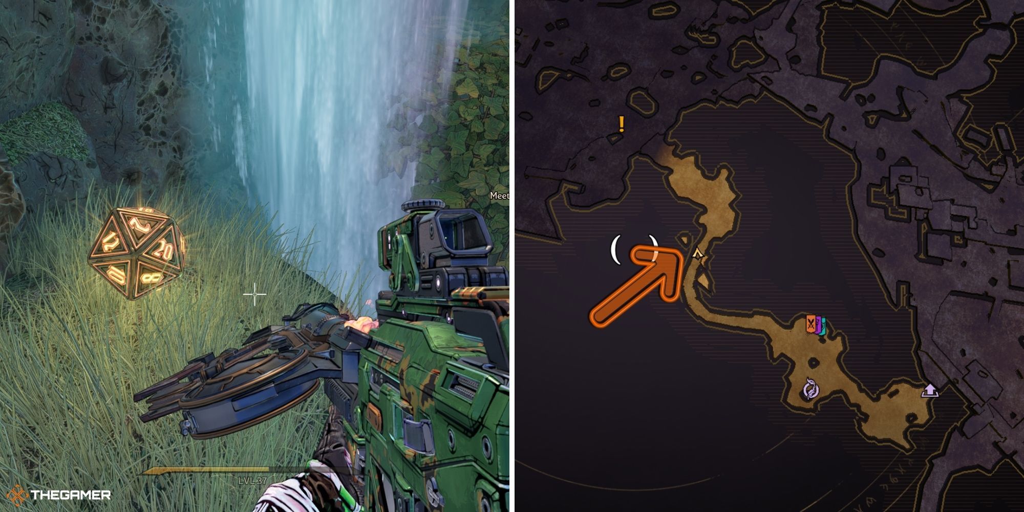 Tiny Tina's Wonderlands - Crackmast Cove - Lucky Die left, map right