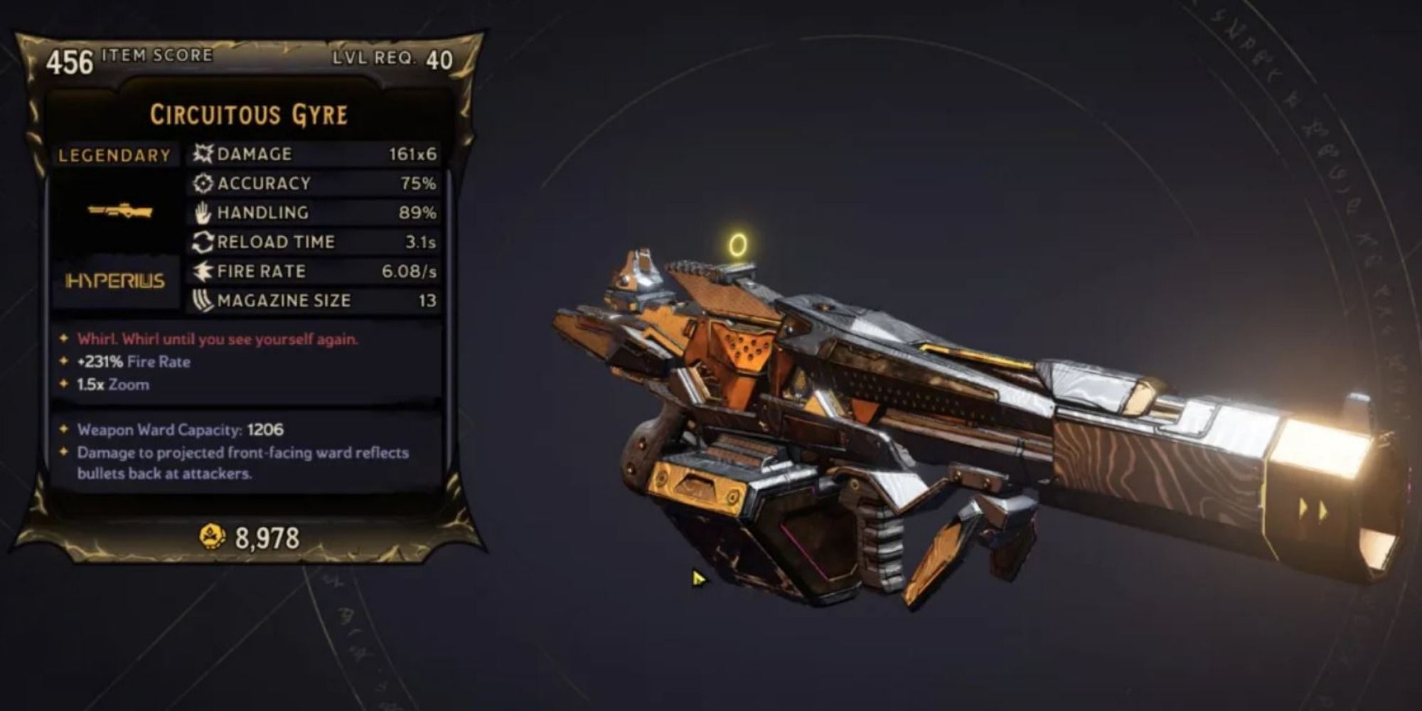 Circuitous Gyre Shotgun on purple background of inspect menu