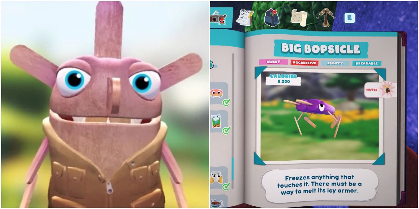 Bopsicle transformation and Snak in Bugsnax