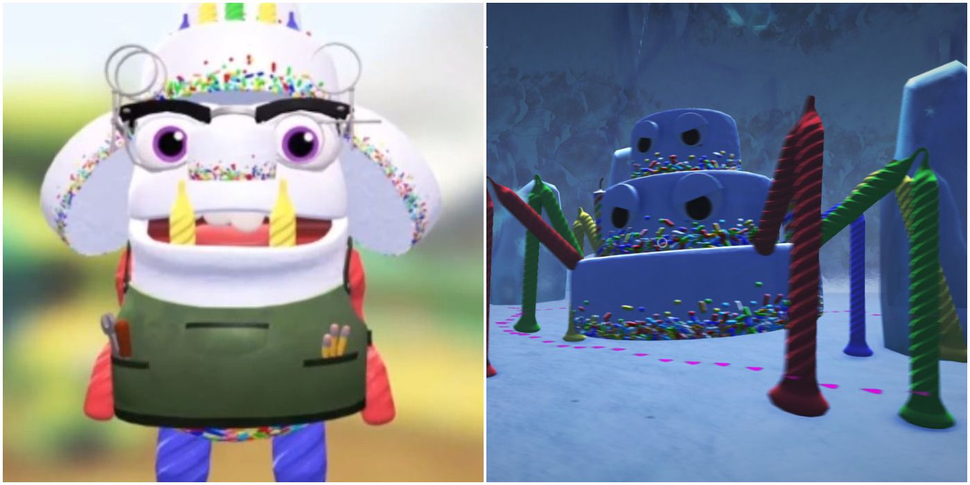 Daddy Cakelegs transformation and Snak in Bugsnax