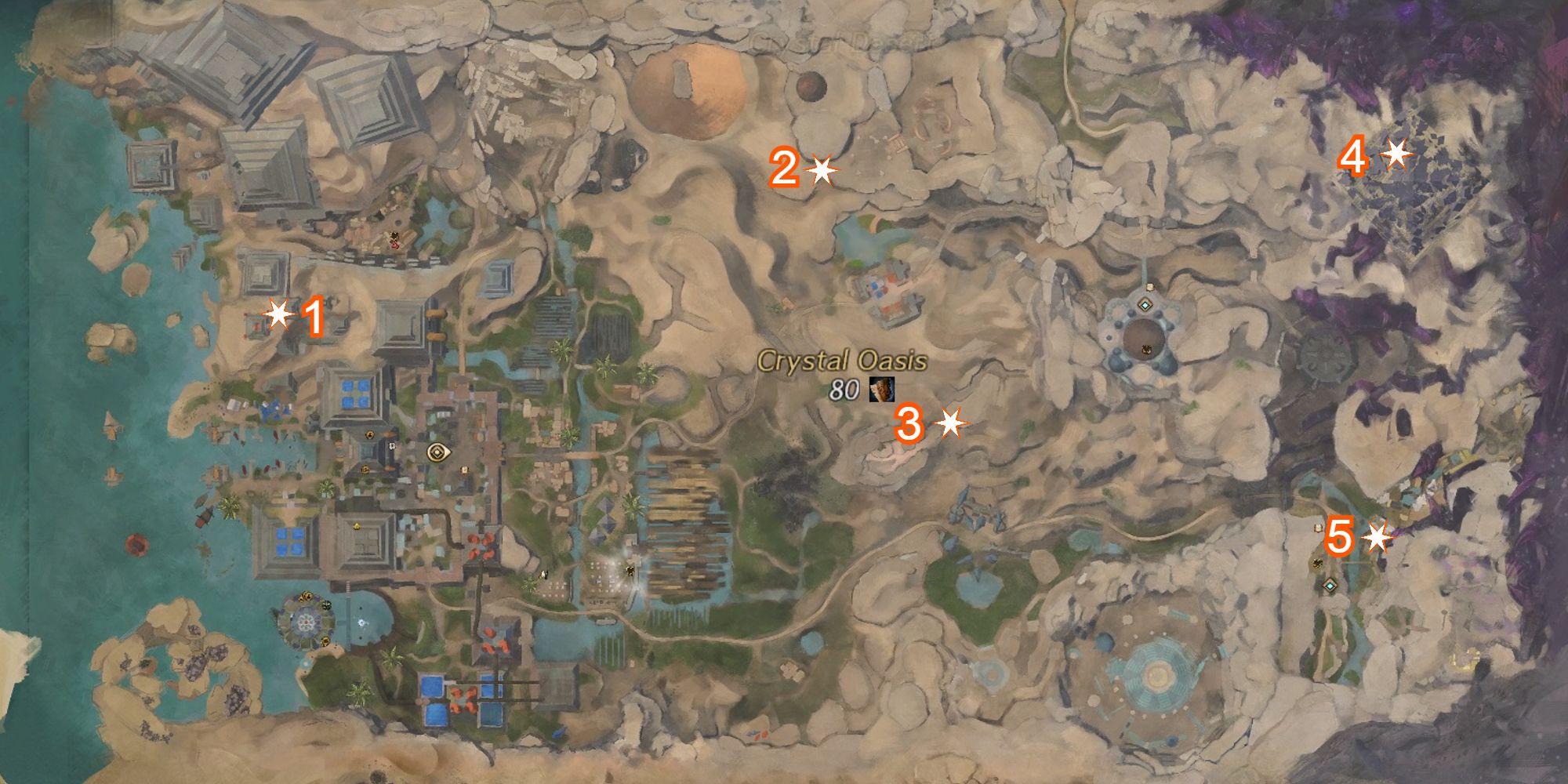 caffeinated skritt locations marked on crystal oasis map
