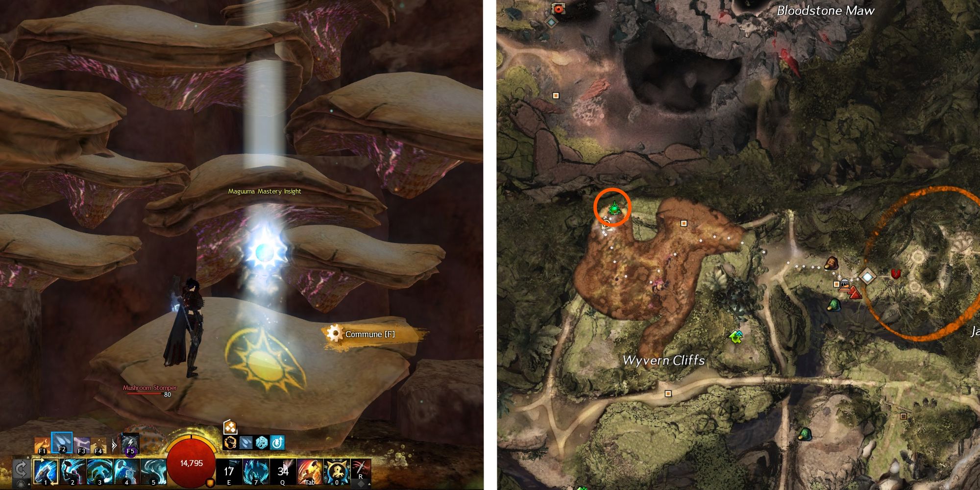 image of fumerol caves mastery next to iamge of location on map