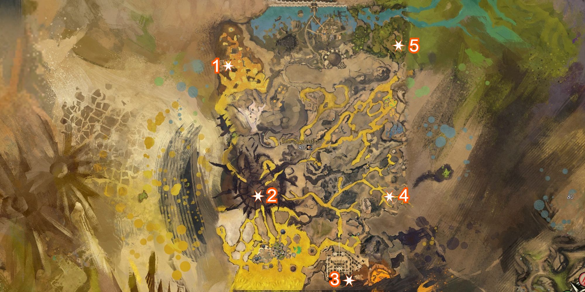 caffeinated skritt locations marked on map of the desolation