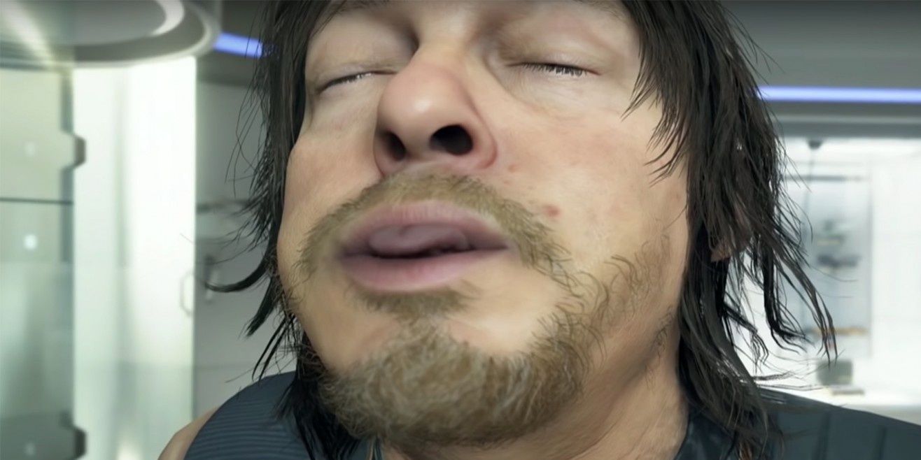 Sam Porter Bridges blows raspberries in Death Stranding