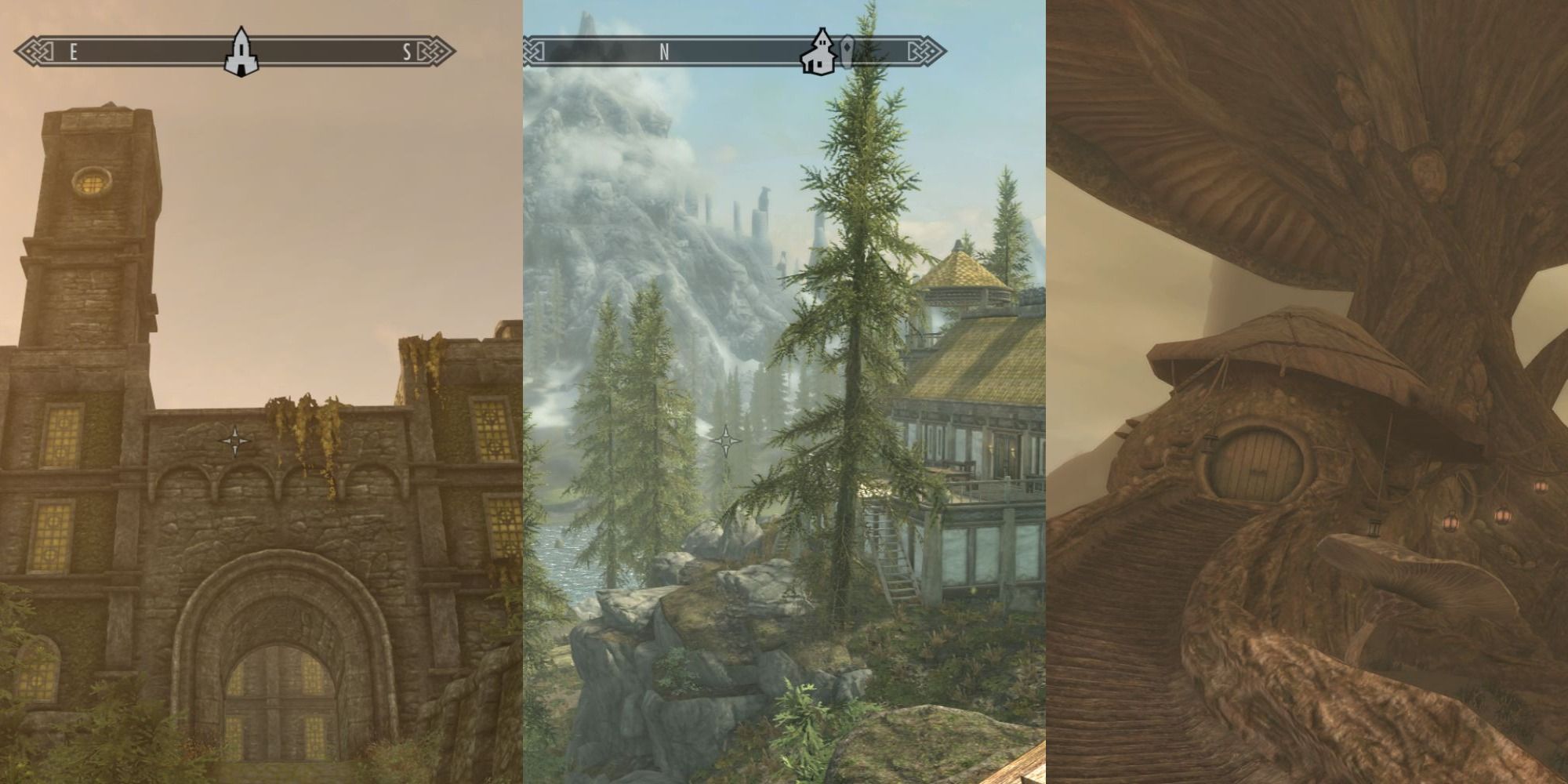 photojoiner collage of outside locations in skyrim