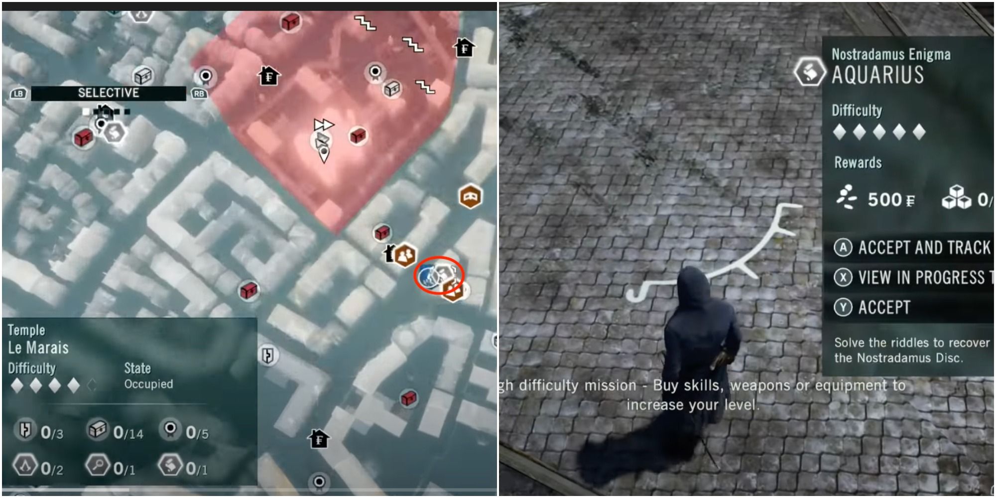 Assassin's Creed Unity Aquarius' Starting Glyph Location