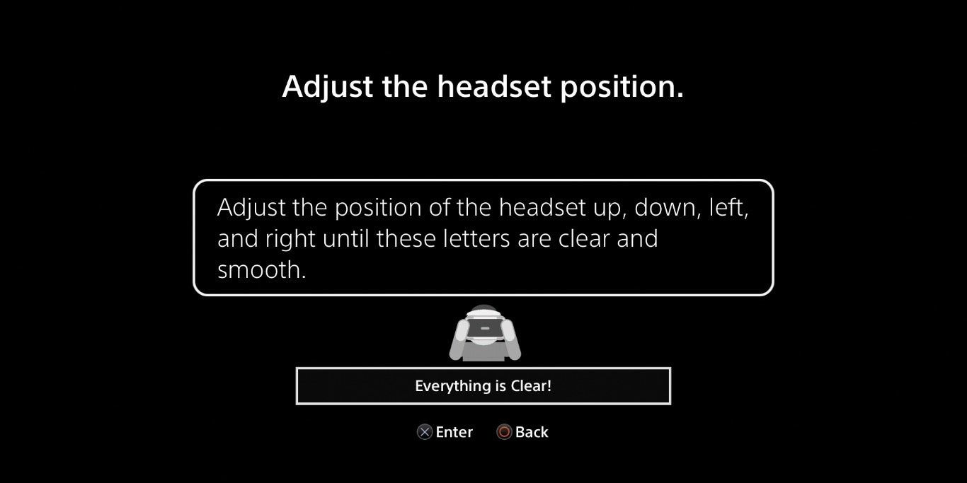 A screenshot showing the calibration process for the PlayStation VR