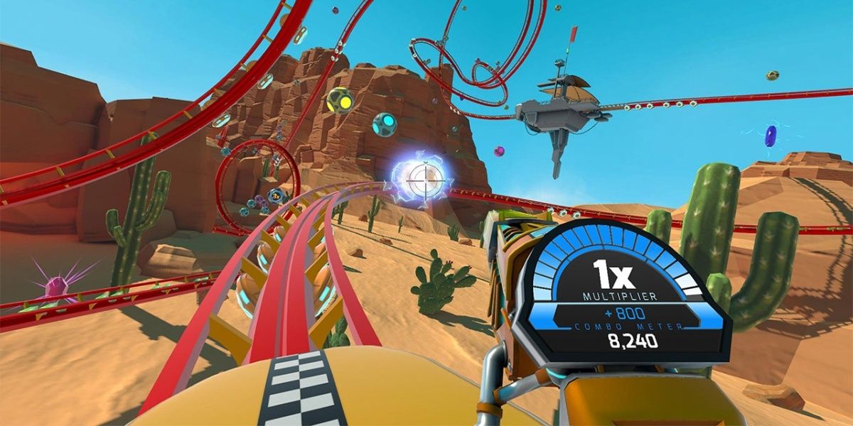 A screenshot showing gameplay in Rollercoaster Tycoon Joyride