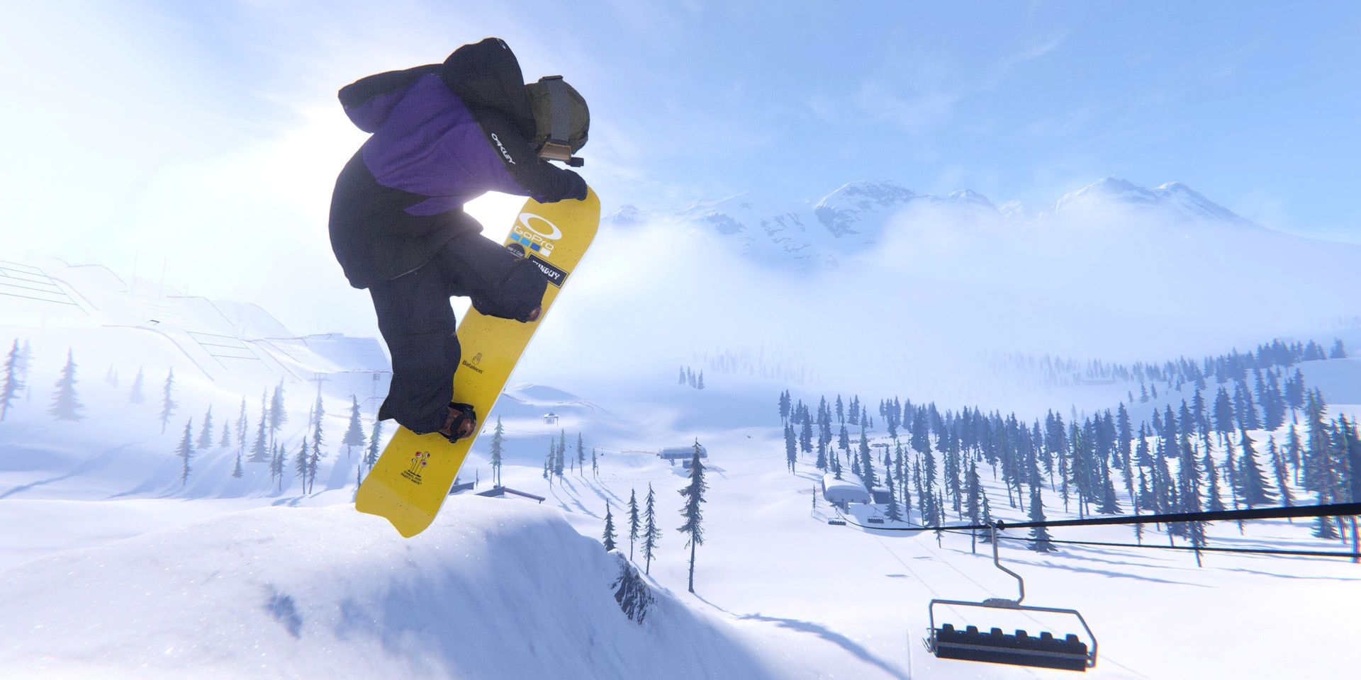 A screenshot showing the player executing a move midair in Shredders