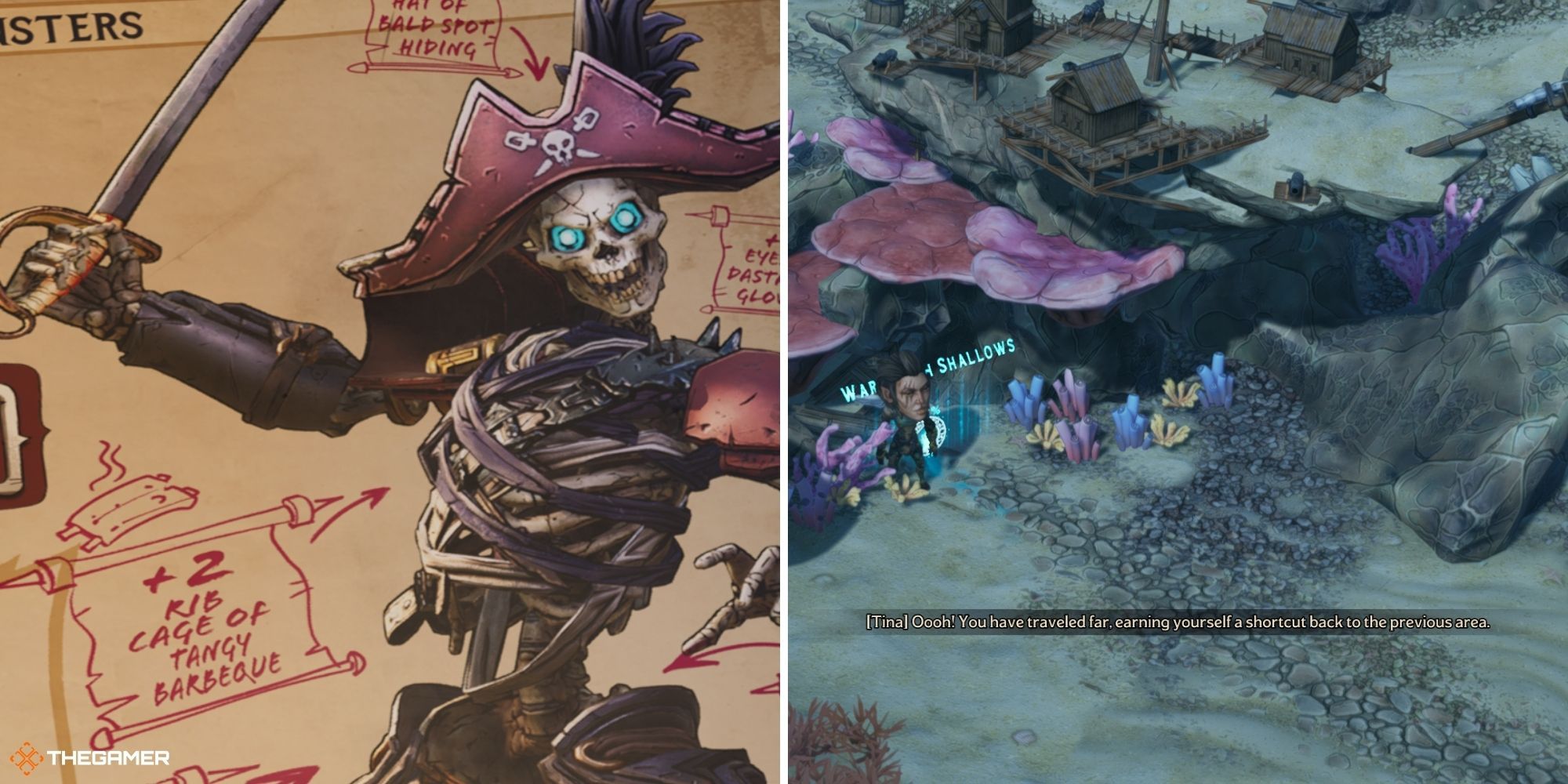 tiny tina's wonderlands - bones three-wood on left, overworld on right