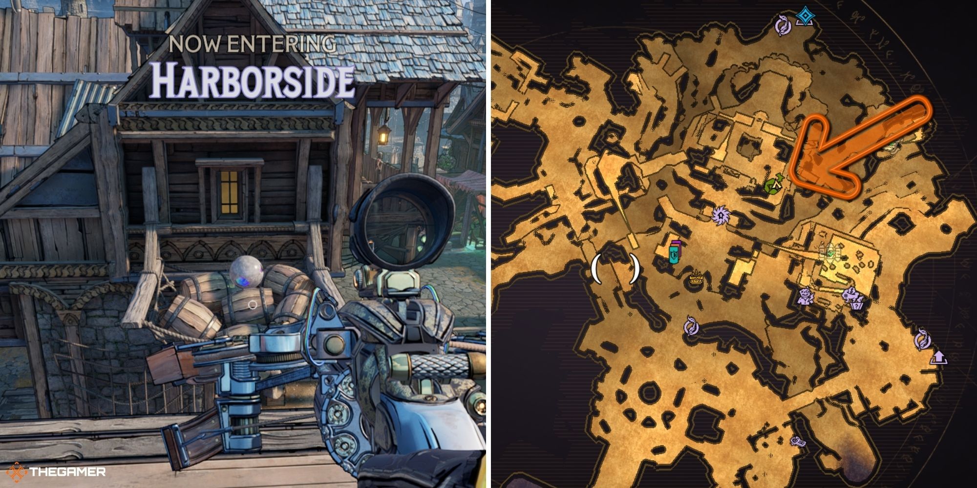 tiny tina's wonderlands - lost marble on left, map on right