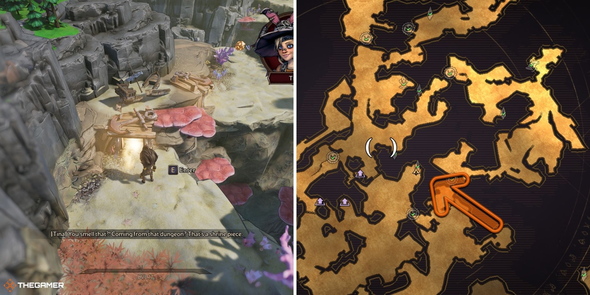 tiny tina's wonderlands - overworld on left, map on right (1)