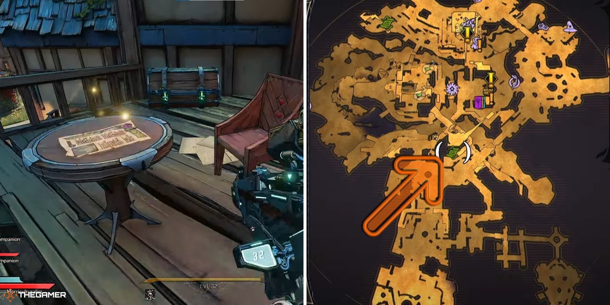 tiny tina's wonderlands - poetry page on left, map on right (1)