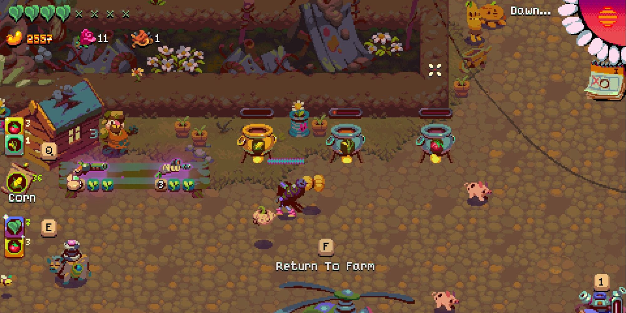 Atomicrops Reap What You Crow Town Cauldrons Gold Silver