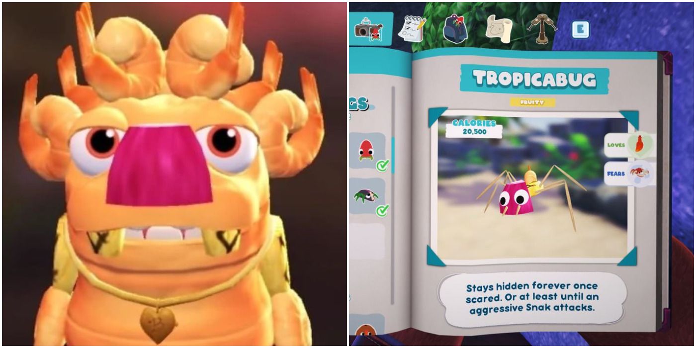 Tropicabug transformation and Snak in Bugsnax