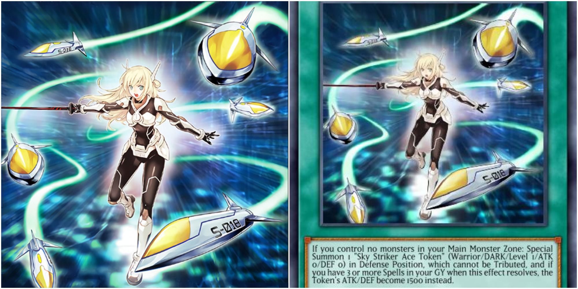 yugioh sky striker mecha hornet drones card art and text