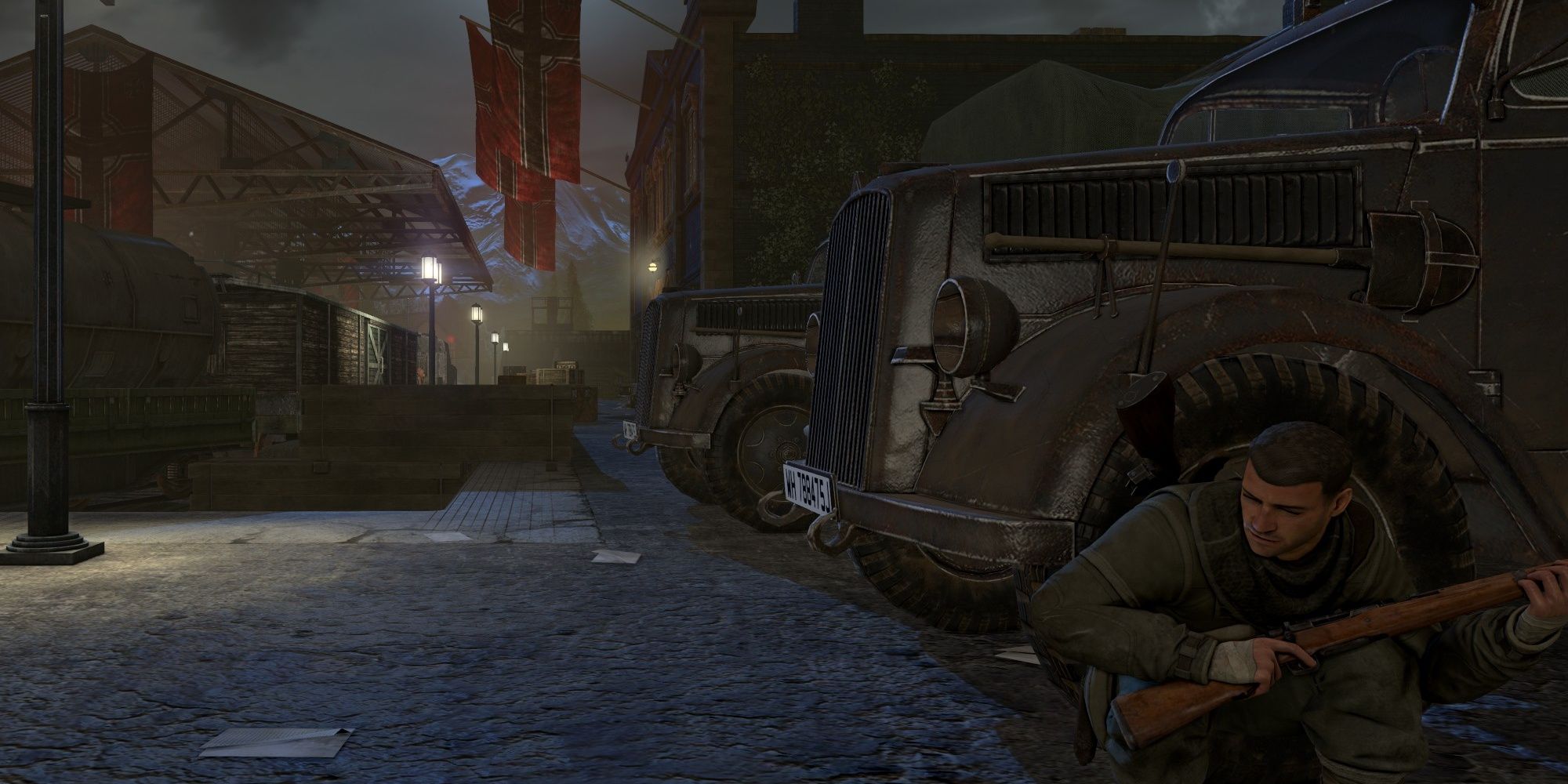 A train station in Sniper Elite V2.