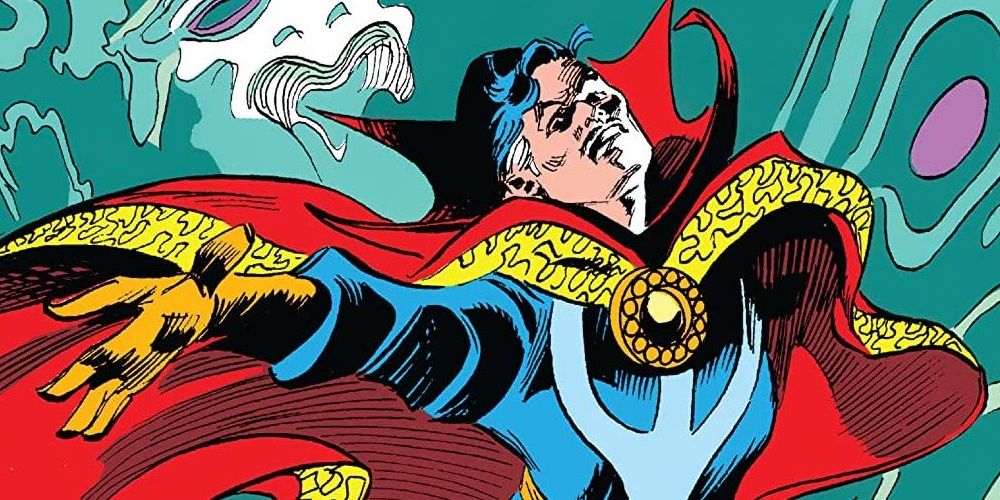 doctor strange floats with the aid of his magical cloak