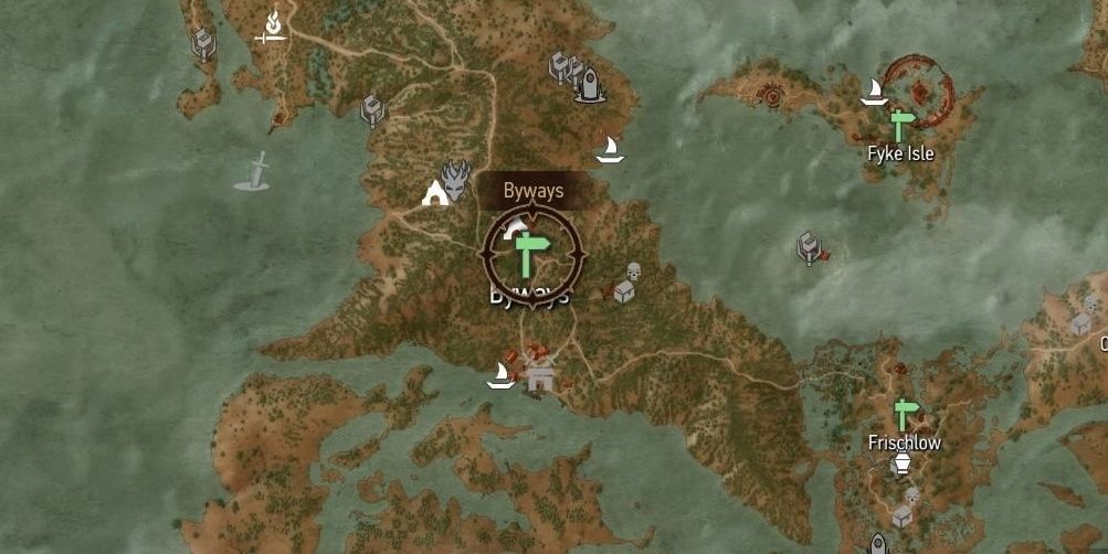 Byways Fyke Isle Witcher 3 Velen map