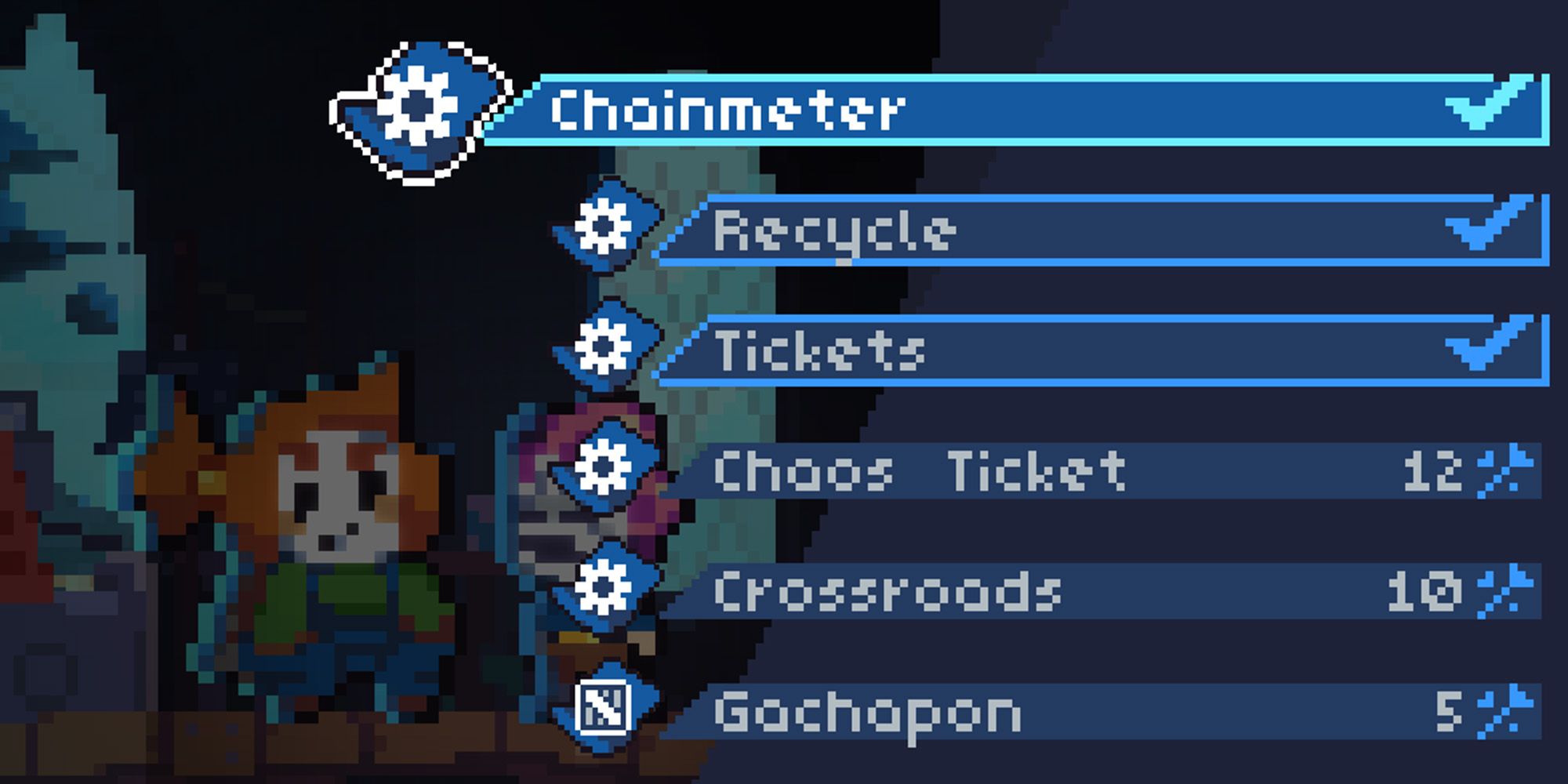 Revita screenshot of Revita Kid buying the Chainmeter Expansion from The Tinkerer