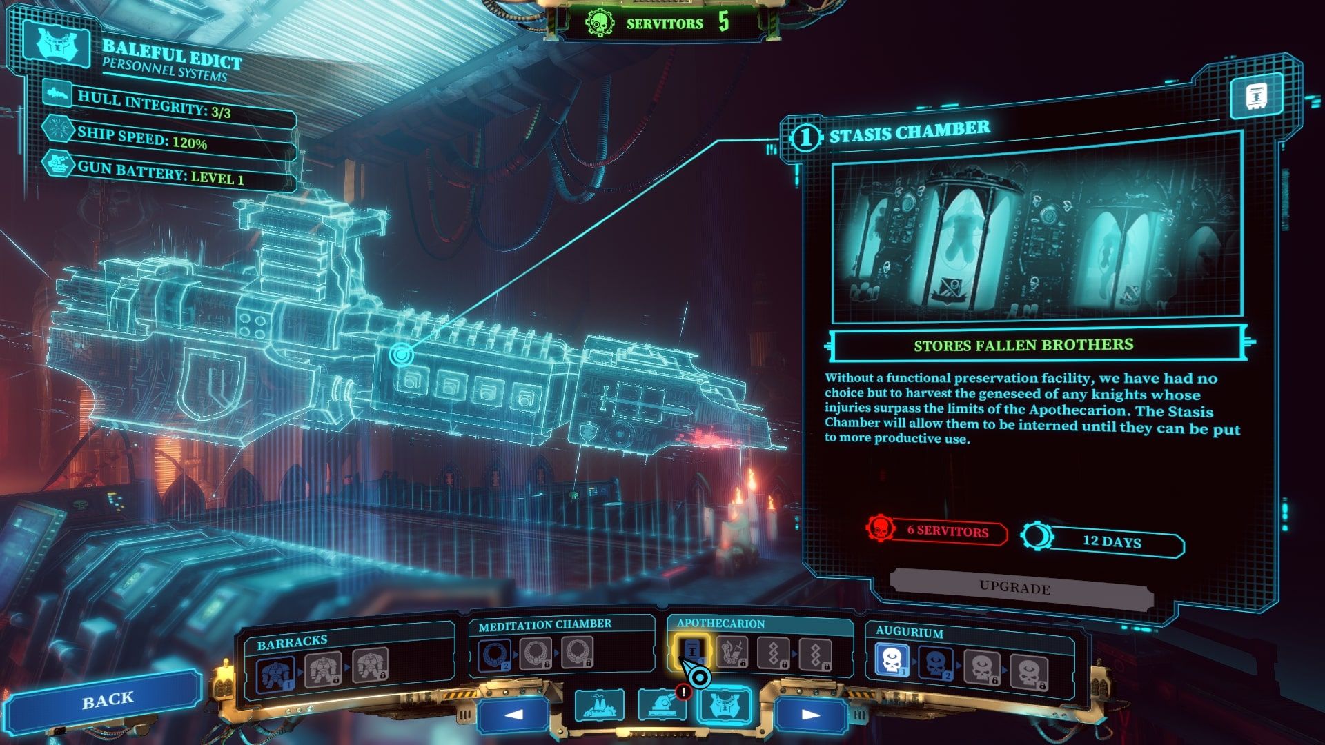 Chaos Gate unlocking the Stasis Chamber Upgrade