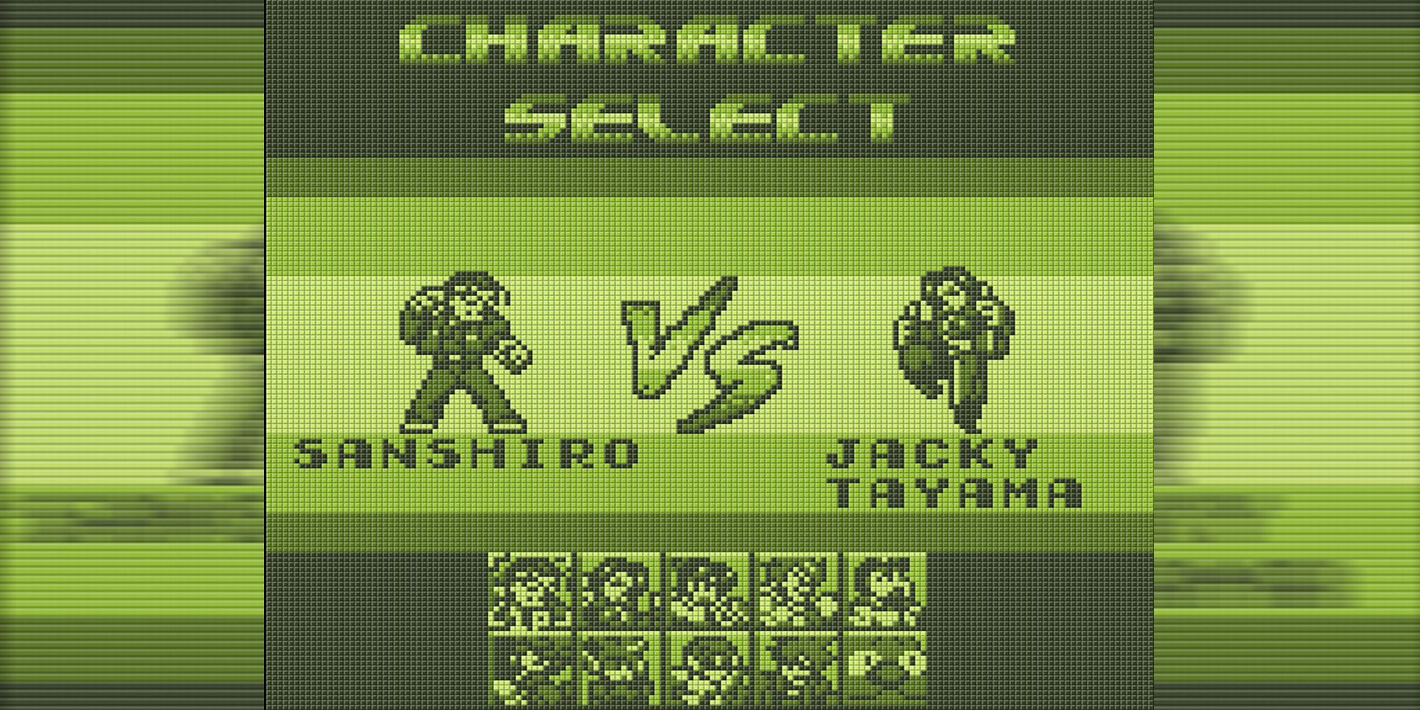 Sanshiro and Jacky Tayama face off on Dan Dan Z's Character Select screen.