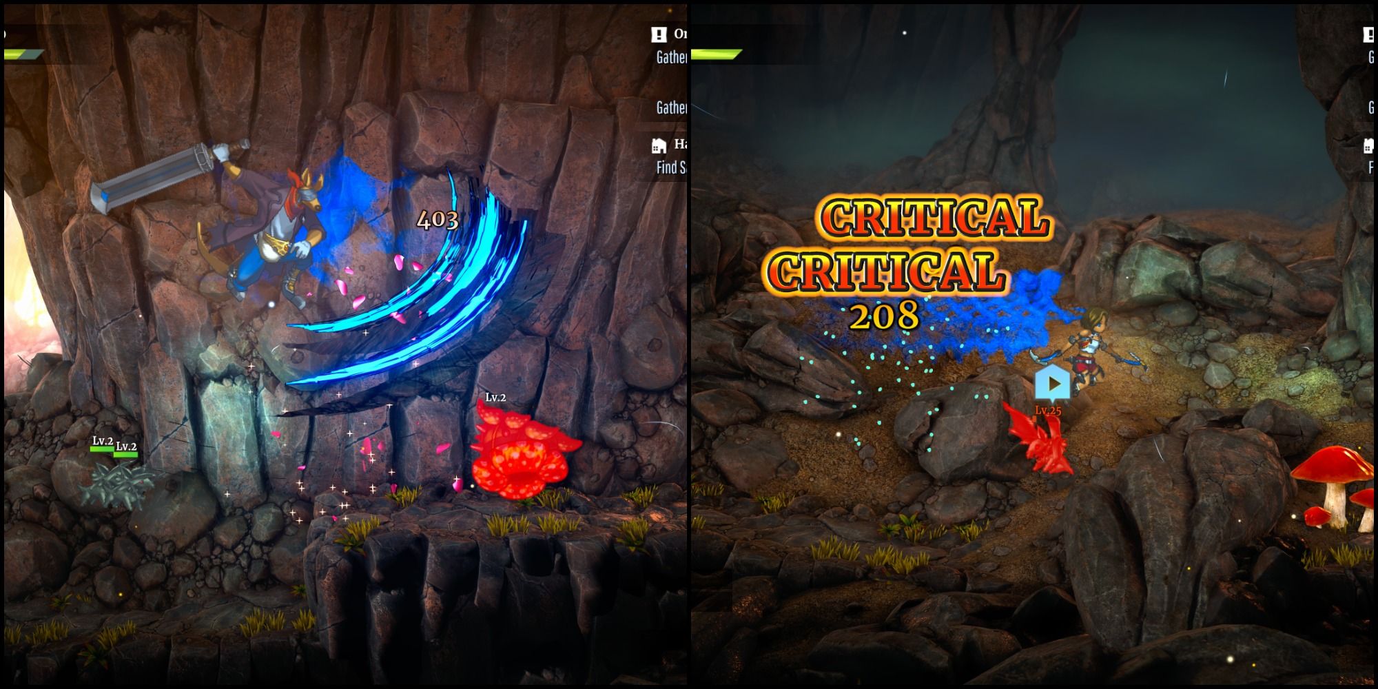 A split image of Garoo and CJ performing Link Attacks.