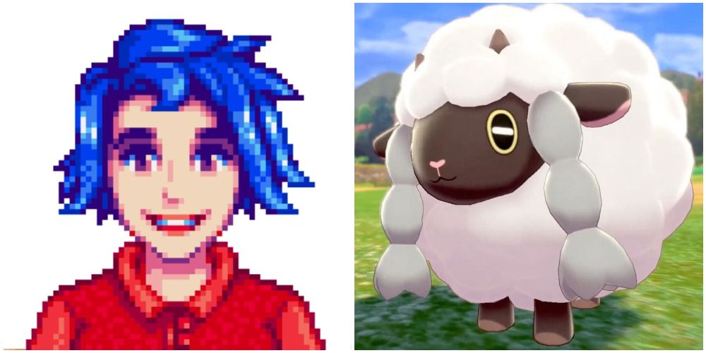 Split image screenshot of Emily and Wooloo.