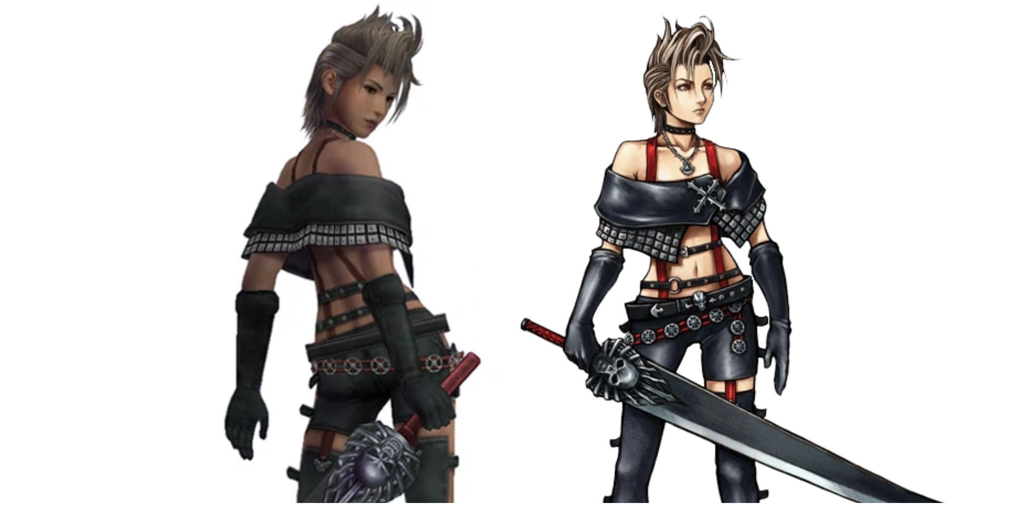 FFX-2 - Paine, Front and Back, CG and Nomura Art