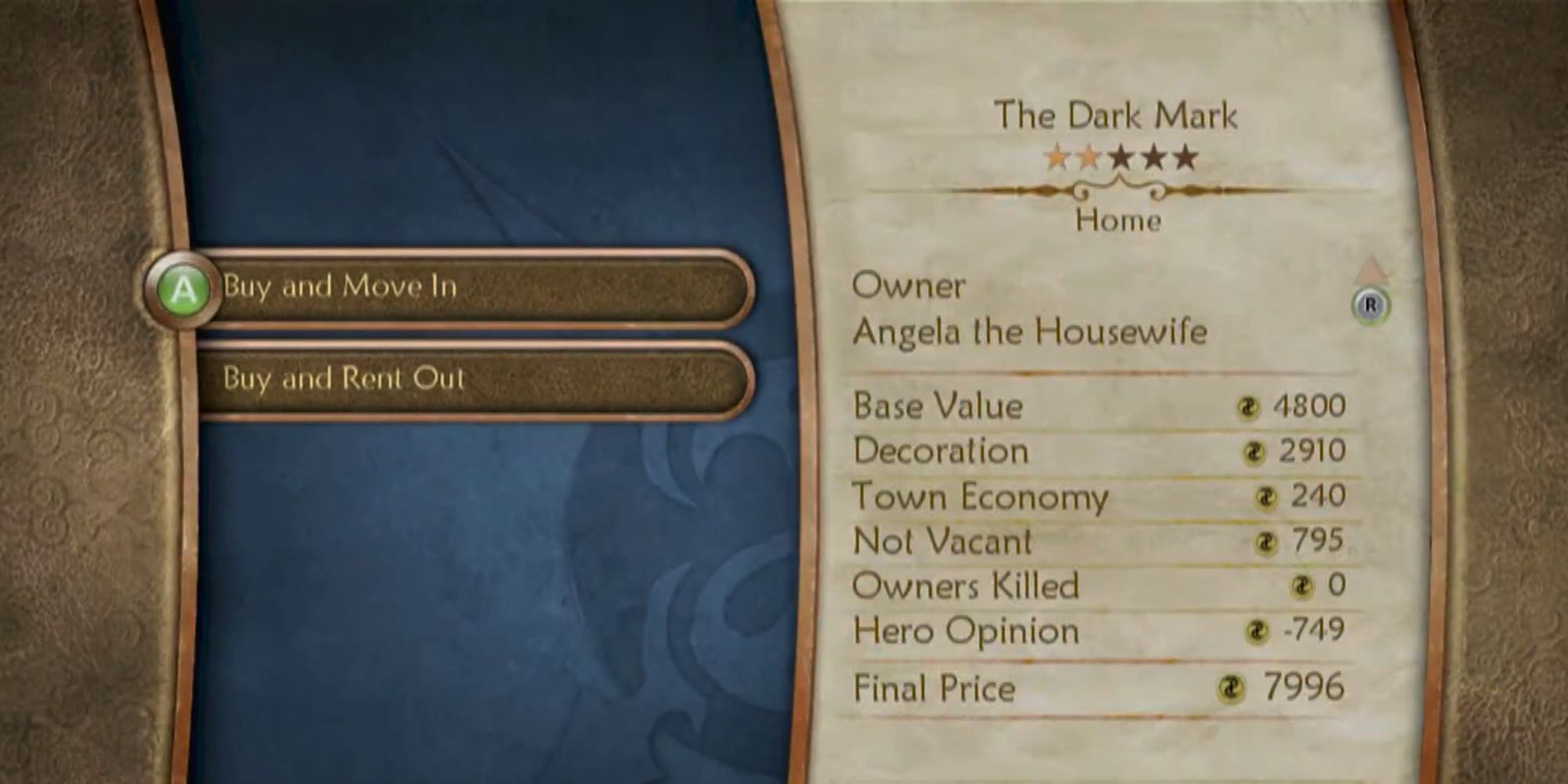 Fable 2 Screenshot Of Buy Property Page