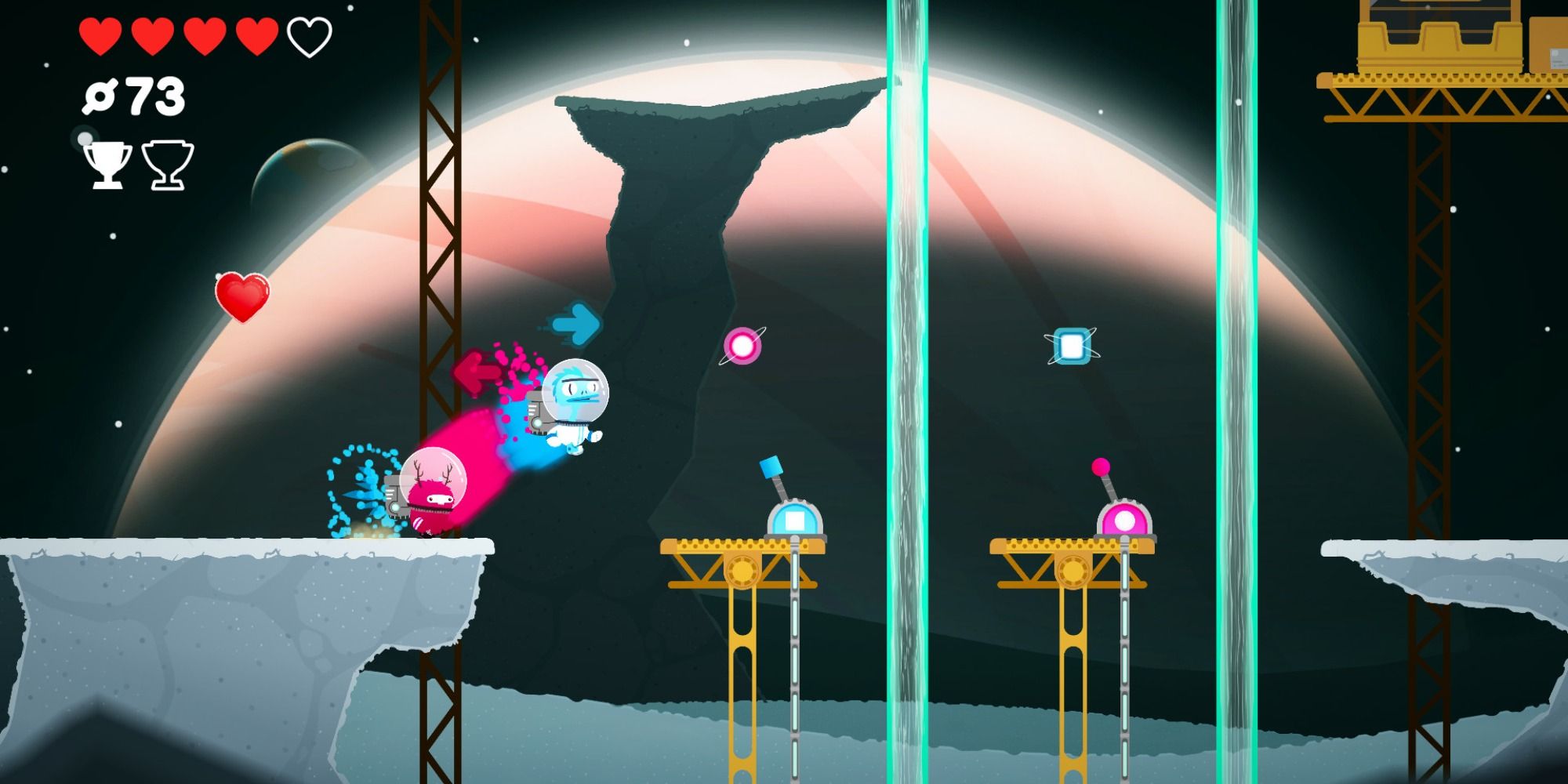 Joggernauts jumping through the air