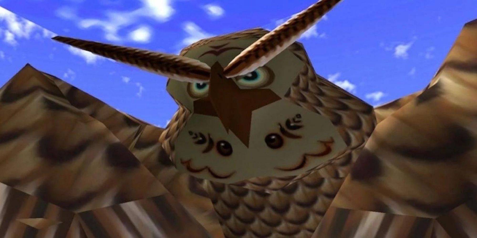 Legend of Zelda Kaepora Gaebora Spreads His Wings In Front Of Blue Sky