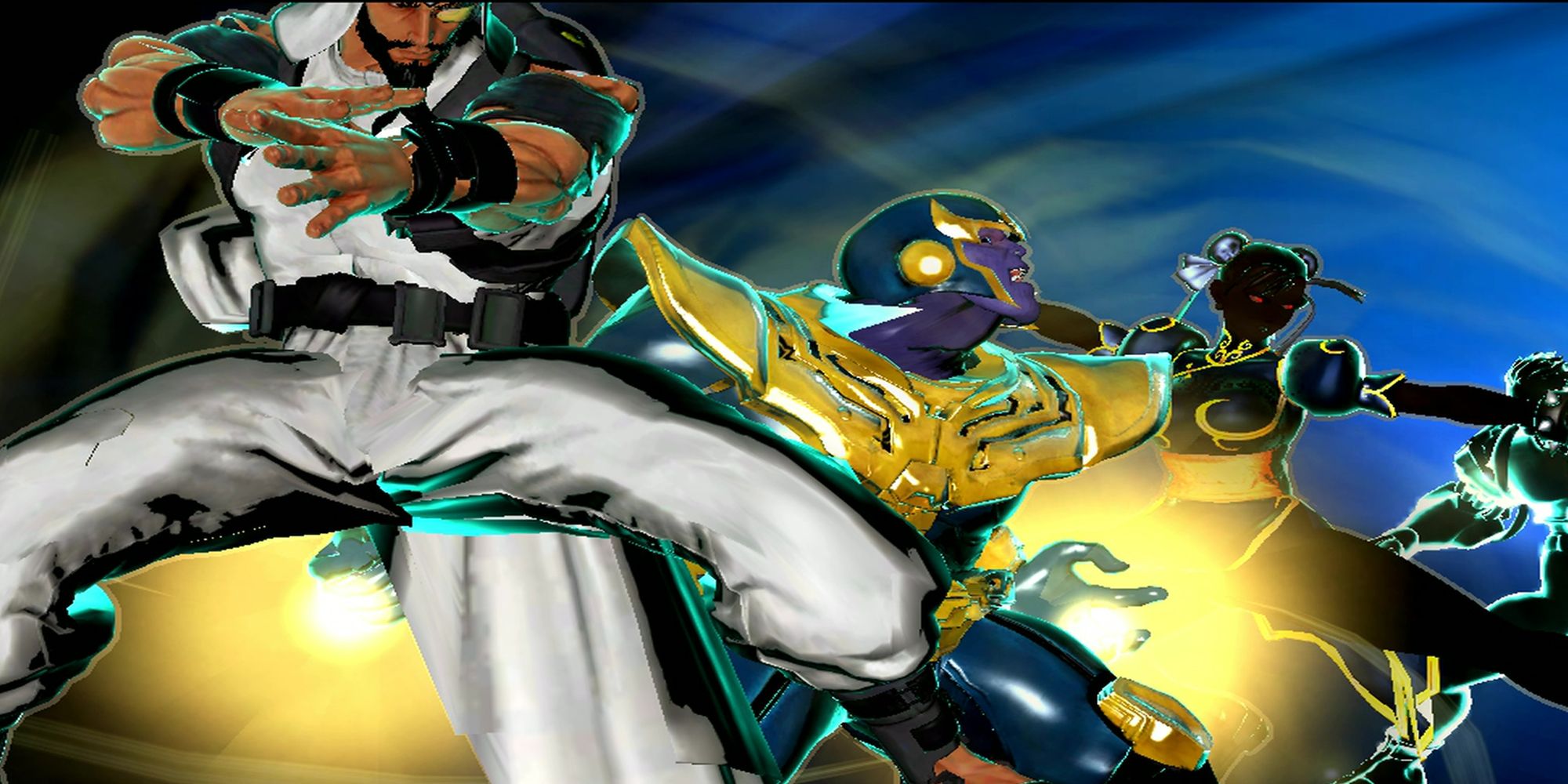 Rashid, Thanos, and Shadow Lady (Mods by tabsmvc3) unleash a powerful team hyper combo in Ultimate Marvel Vs. Capcom 3.