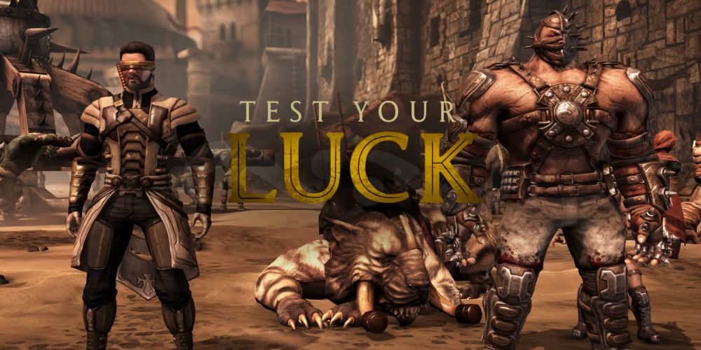 Kenshi waits to receive the random rules for this match in Mortal Kombat X