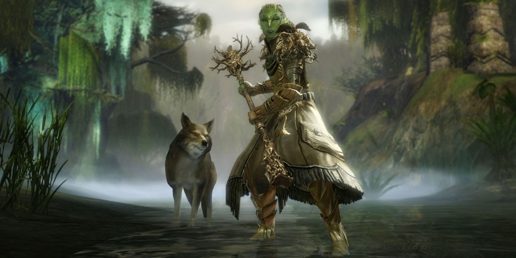 Ranger with a wolf