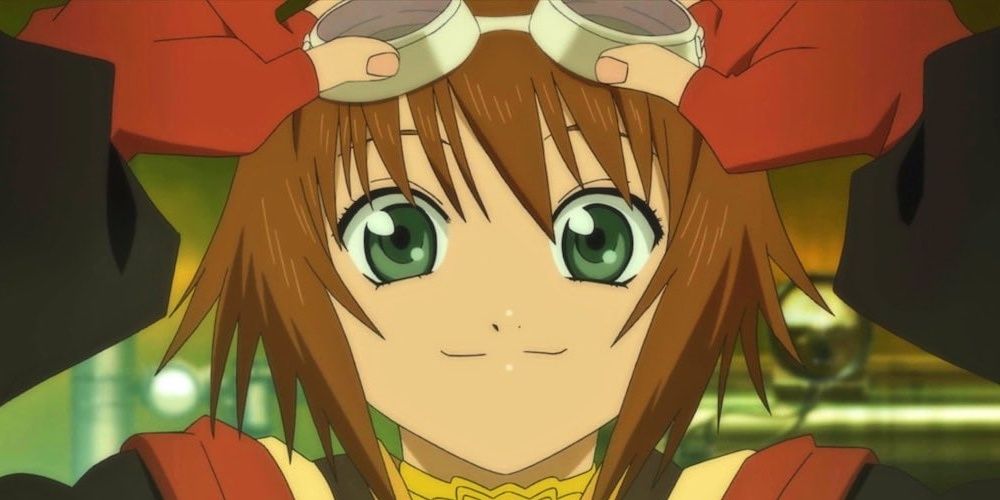 A close-up screenshot of Rita holding her goggles.