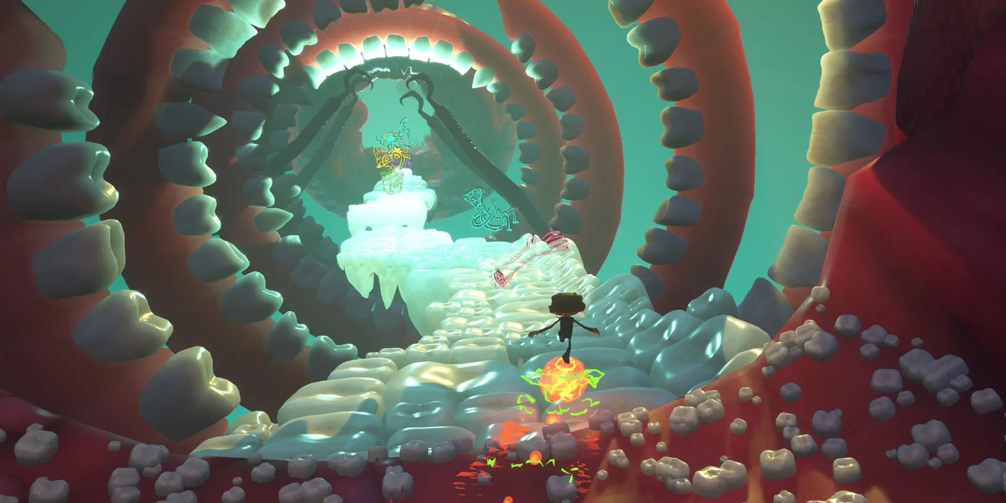 Raz Runs Through A Teeth Tunnel