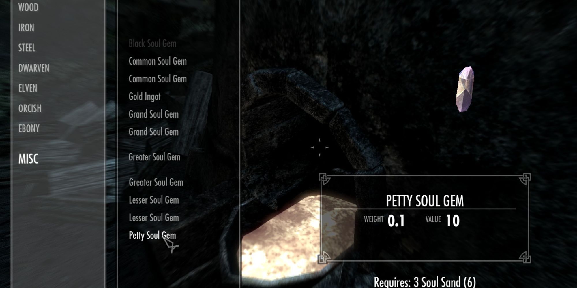 Skyrim Petty Soul Gem Inside Forge