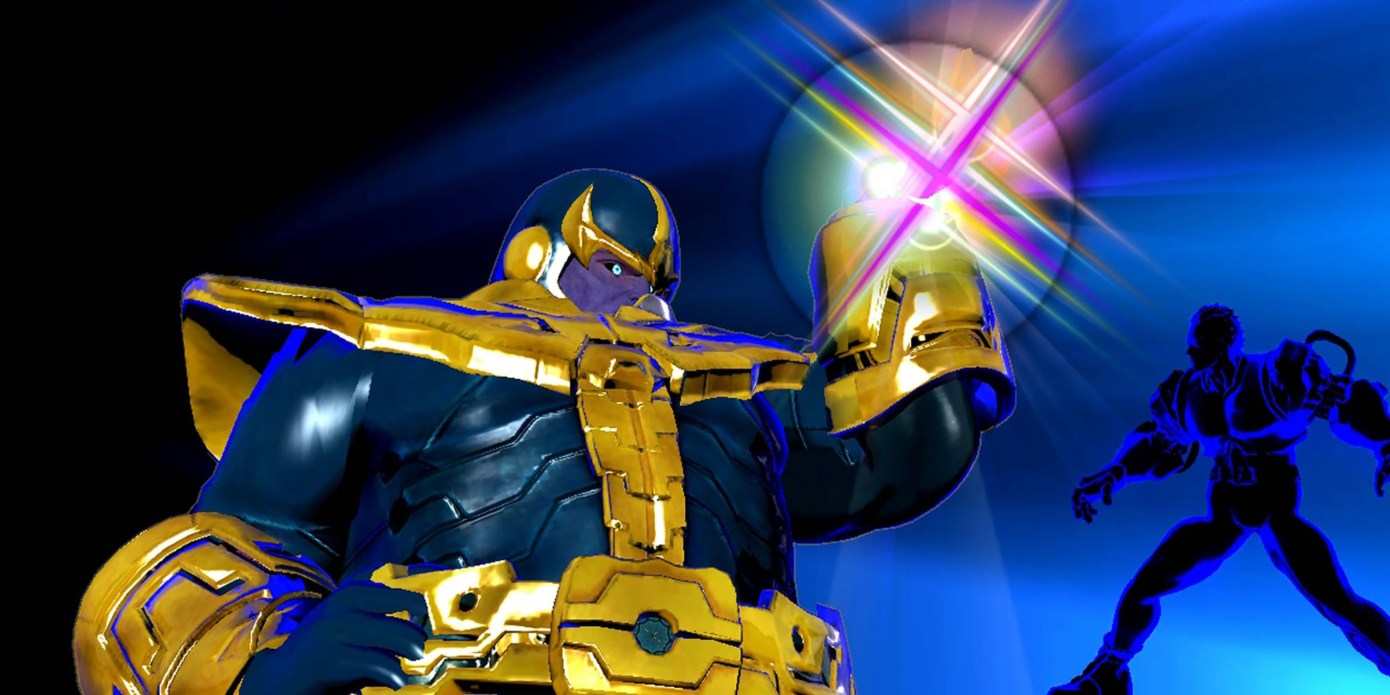 Thanos (mod by tabsmvc3) unleashes the power of the Infinity Gauntlet in Ultimate Marvel Vs. Capcom 3