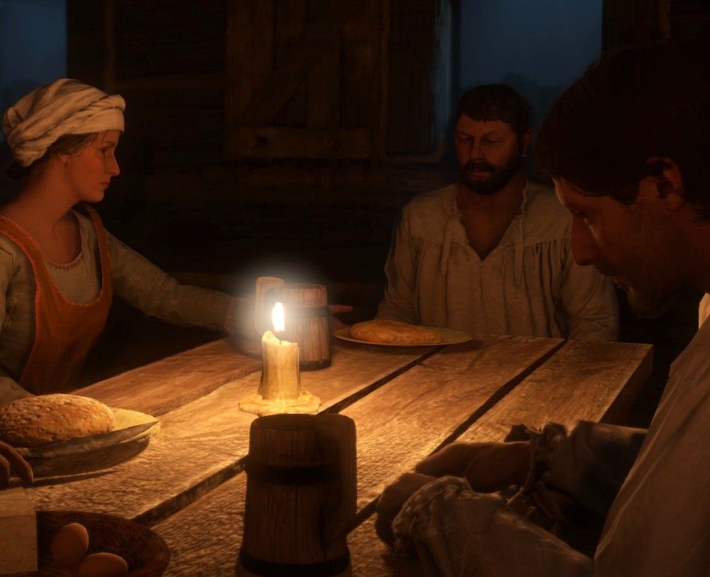 The Bauer Family Praying in Kingdom Come Deliverance
