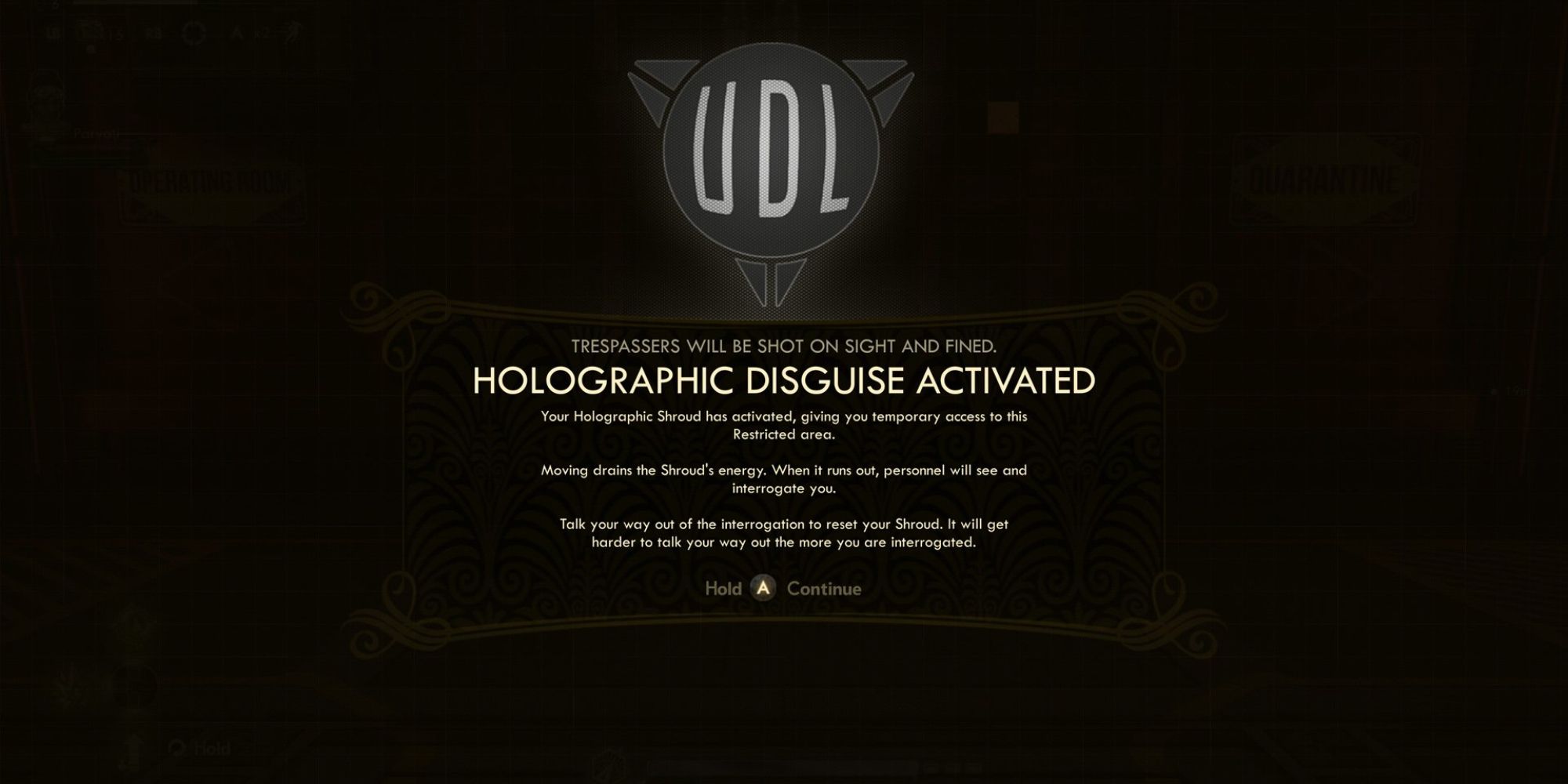 The Outer Worlds Screenshot Of Holographic Disguise Activated