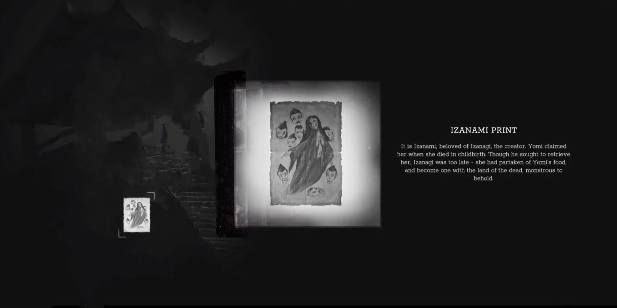 Trek To Yomi Izanami Lore Description Black Background