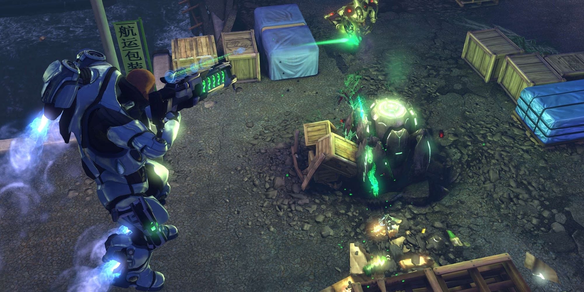 A XCOM Soldier Flies With A Jetpack