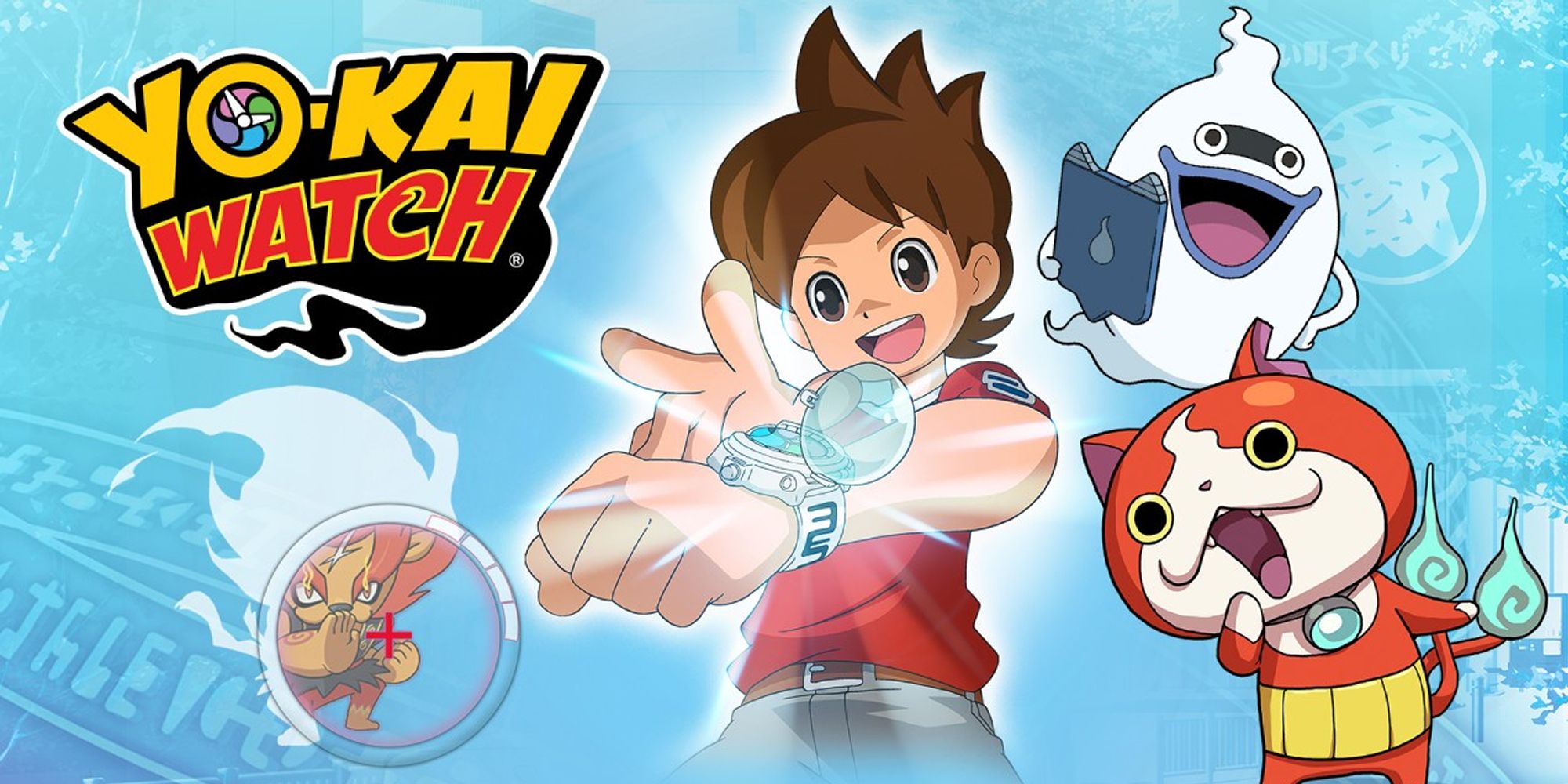 Yo-Kai Watch Title With Hero And Yokai