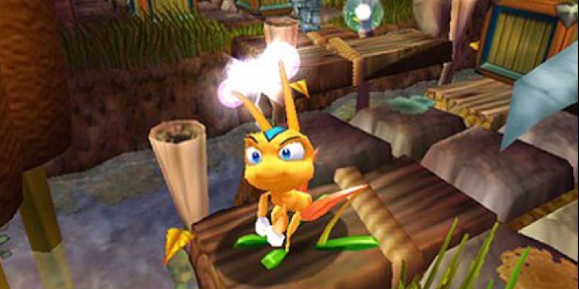 Zapper the grasshopper charging up an electric attack