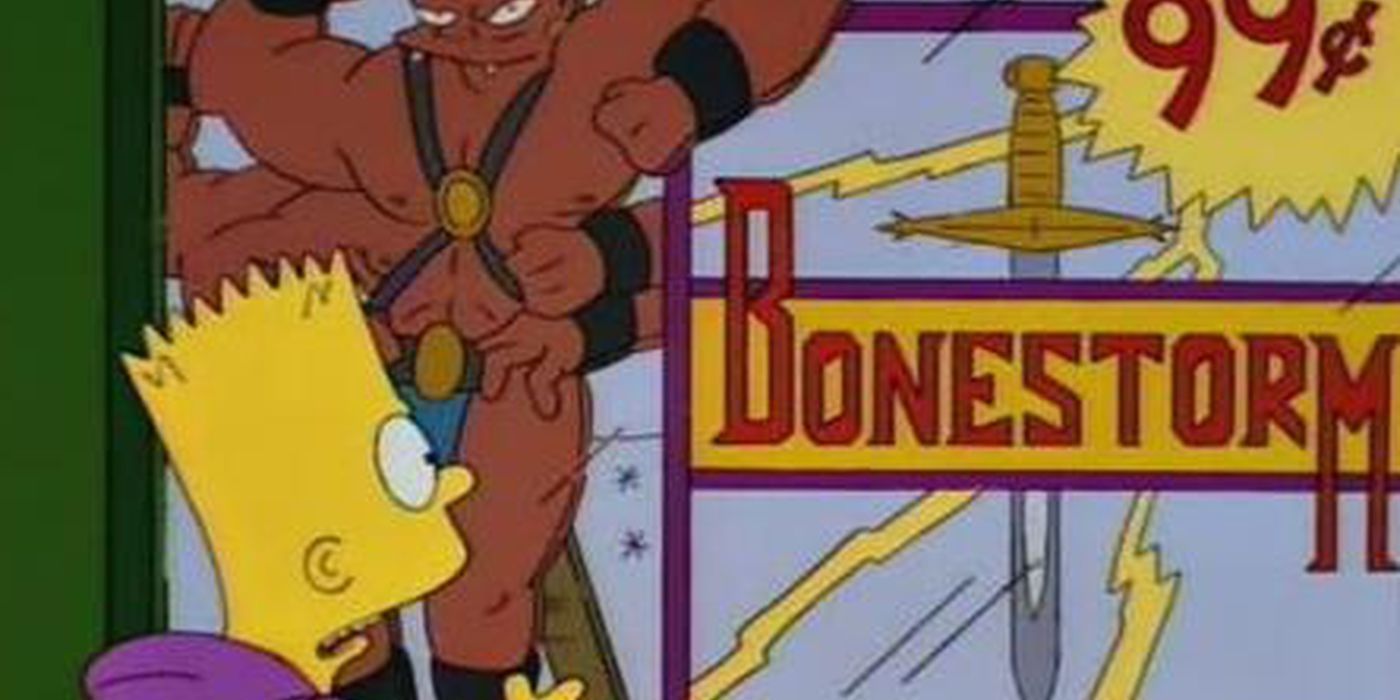 Bart in awe of videogame Bonestorm