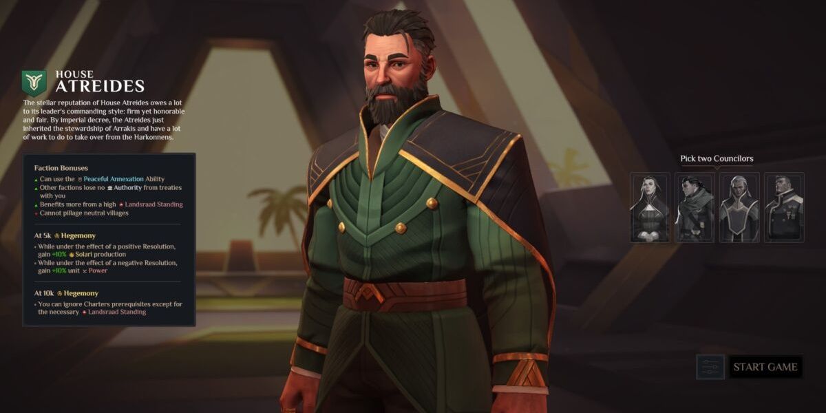 Dune Spice Wars Game Atreides Faction House