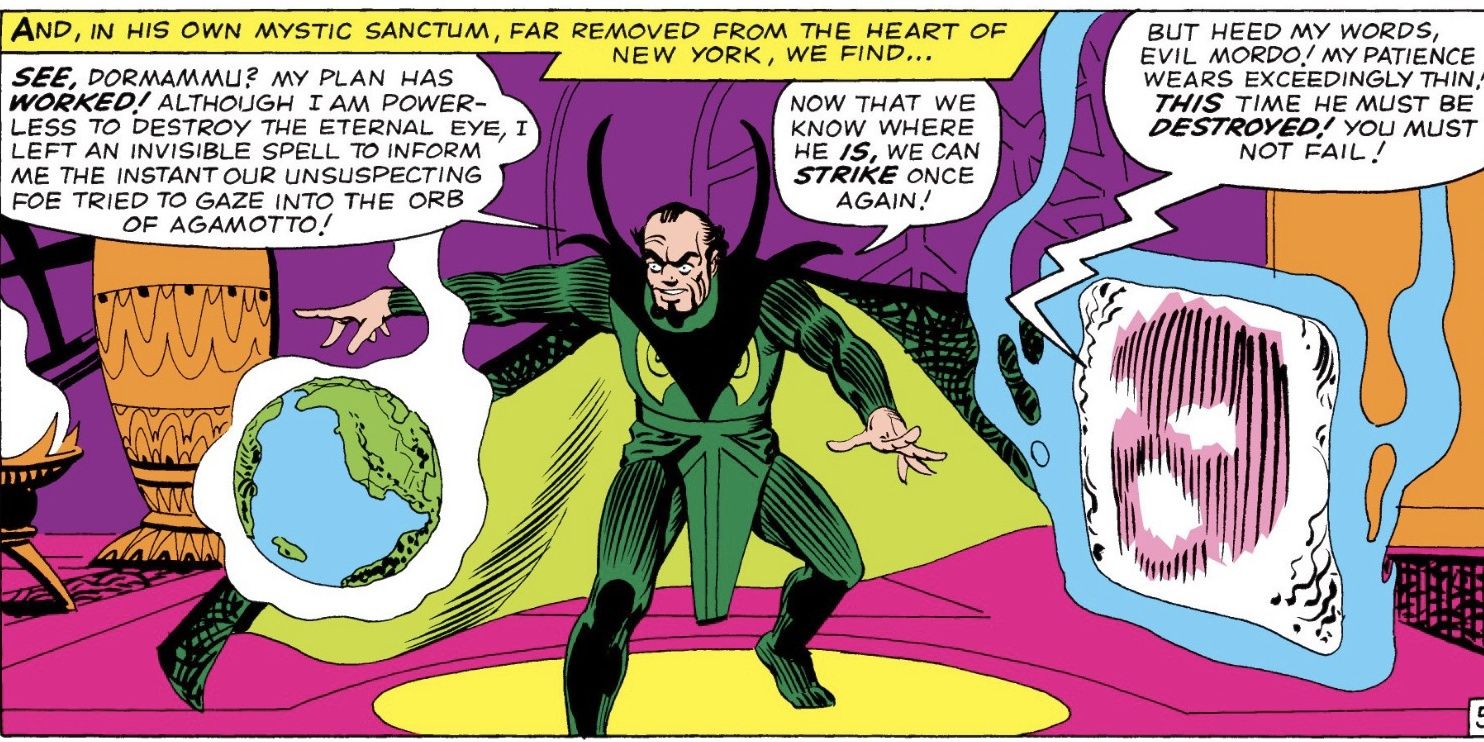mordo gazes into the orb of agamotto